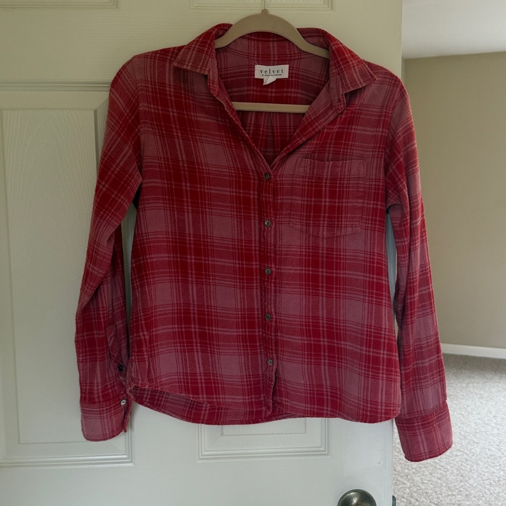 Velvet by Graham and Spencer Crimson plaid Shirt